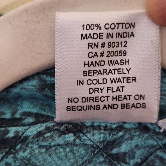 Parsley & Sage Torquoise Antiqued Unique Art To Wear Silver Button Top Size S - Picture 8 of 8